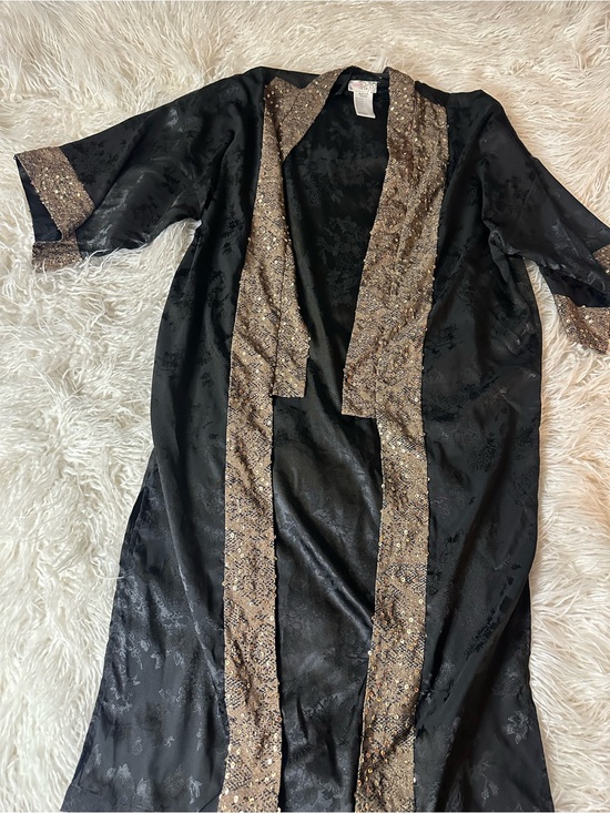 FP Movement by Free People Other - Free People Movement Black Satin Kimono Robe with Gold sequins OS